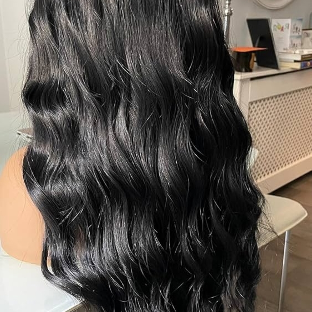 Elegant Black Wavy Long  Hair Wig - Picture 3 of 5